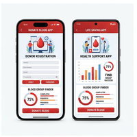 Application de don de sang RoyalCraft Enterprise : Trouvez des donneurs, localisateur de banques de sang, alertes d'urgence pour iOS/Android/Linux/Mac