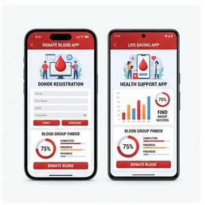 Aplicación RoyalCraft para donación de sangre: encuentra donantes, localizador de bancos de sangre, solicitudes y alertas de emergencia, compatible con IOS/Android/Linux/Mac - Product Image 2