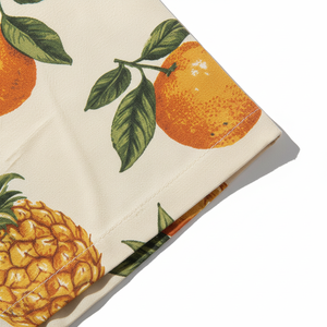 Camisa Hawaiana para Hombre, Manga Corta, Estampado de Piña Naranja, Algodón Popelina Transpirable, Estilo Vacacional, Cuello con Botones - Product Image 2