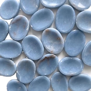 Pierre de préoccupation en angelite naturelle en gros, pierre de guérison polie pour soulager l'anxiété, énergie Reiki, méditation, pierre précieuse de poche - Product Image 2