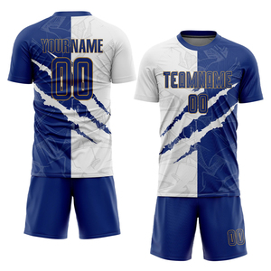 Ensemble de tenue de football de qualité supérieure, nom et numéro personnalisés, maillot de football imprimé par sublimation, col rond, tissu respirant à séchage rapide, vêtements de sport - Product Image 6