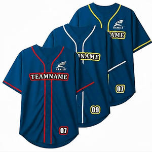 Ensemble de maillots de baseball pour hommes, vêtements de sport respirants à séchage rapide 100% polyester, logo personnalisé, pour adultes - Product Image 1