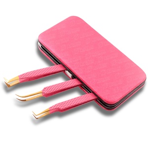 Étui magnétique couleur & design personnalisé pour pince à épiler extension de cils prix de gros pince à cils incurvée en acier pur - Product Image 3