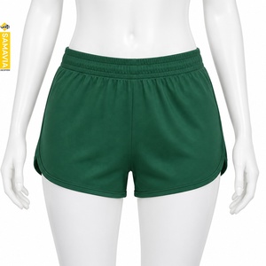 Shorts de sport vert uni pour femmes SAMAVIA, shorts personnalisés pour femmes, vêtements de sport, fabricant OEM ODM en gros - Product Image 1