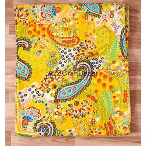 Juego de Edredón de Algodón Orgánico Estampado a Mano, Diseño Tradicional de Lujo, Estilo Kantha Vintage, Transpirable, Ecológico, para Todas las Estaciones - Product Image 5