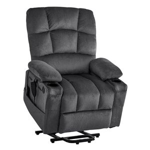 Poltrona Reclinabile Elettrica a Doppio Motore con Funzione di Sollevamento, Massaggio e Riscaldamento per Anziani, Regolazione Infinita delle Posizioni - Product Image 1