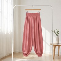 Pantalon de yoga respirant pour femme, taille haute élastique, coupe ample, longueur intégrale, sans couture, pour le sport et le fitness