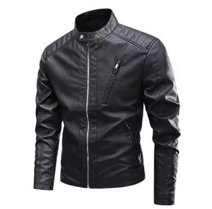 Chaqueta de Motociclista de Cuero Genuino Blanca para Hombre, Cuello Alto, Cierre de Cremallera, Corte Ajustado, Resistente al Viento, Estilo Motero, Cierre Frontal Regular - Product Image 4