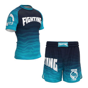 Camiseta de Compresión Personalizada Ecológica para Artes Marciales Mixtas (MMA) sin Gi, Jiu Jitsu, Manga Corta, Conjunto de Rash Guard para Hombre, Tela Oxford - Product Image 2