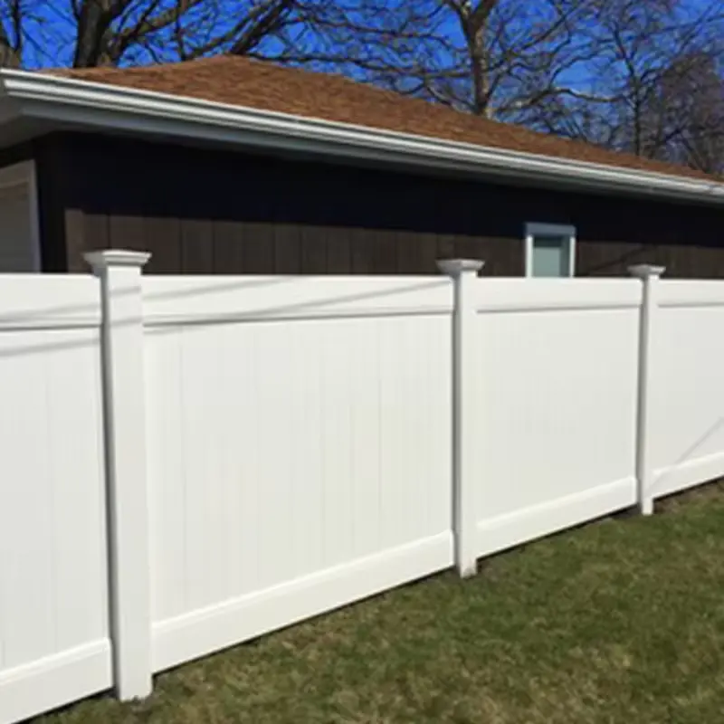 Fentech Manufacturer Supply 6x8 Foot White Plastic PVC Vinyl Full Privacy Fence Panels with Post