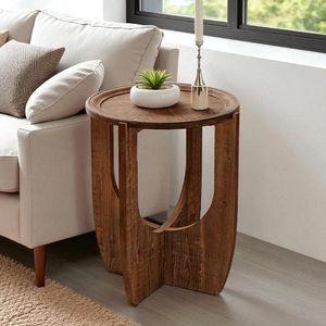 Table d'appoint en bois simple, conçue pour compléter les arrangements de canapé-lit et de fauteuils d'appoint - Product Image 1