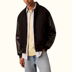 Blouson universitaire vintage brodé en toile pour homme, réversible, patchwork, broderie universitaire, écologique, vente en gros - Product Image 6