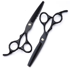Tijeras de Peluquería Profesionales de Acero Inoxidable Negro de 6 Pulgadas, Tijeras de Entresacar con Hoja Afilada, Personalización de Marca - Product Image 1
