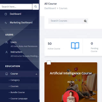 Software de clase en línea con sistema de gestión de aprendizaje seguro, inicio de sesión multiusuario, exámenes, asistencia y generador de certificados