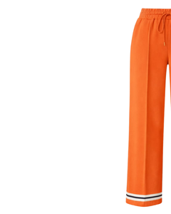 Custom Orange Wide Leg Pants Women Casual High Waist Drawstring Trouser Loose Fit Straight Pants Comfortable Lounge Wear Fashion - Product Image 3