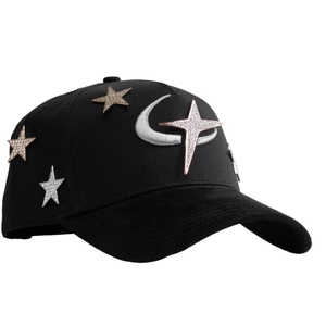 Casquette snapback noire 100% originale de qualité supérieure El Barbas Hats x CT Galaxy |   G-5 Designer Suede Bill Rhinestone Edition Collab - Product Image 6