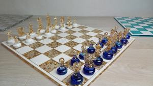 Custom resin <b>chess</b> <b>set</b> with <b>board</b> | Size of King Unique <b>chess</b> pieces | Modern figures | scacchi epoxide Resin Crafts - Product Image 4