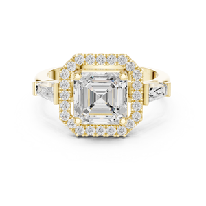 Anillo de Compromiso y Boda de Lujo para Mujer, Diseño Exclusivo, Oro Sólido de 14k, Certificado IGI, Diamante Cultivado en Laboratorio de 2 Quilates, Corte Asscher, Claridad E, VS1 - Product Image 1
