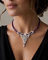 Collier ras du cou de luxe en chrome avec diamants pour femme, pendentif diamant blanc taille marquise, collier en corde couleur personnalisée