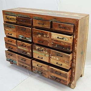Old Reclaimed Wood Multi Drawer <b>Sideboard</b> Farmhouse <b>Storage</b> Cabinet Antique Living Room Console - Product Image 4