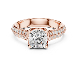 แหวนเพชรทรงกลมทองคำขาว 14K เพชรเพาะเลี้ยงสำหรับสวมใส่ทุกวันสำหรับผู้หญิง |   เพชรที่เพิ่งเพาะเลี้ยง - Product Image 2