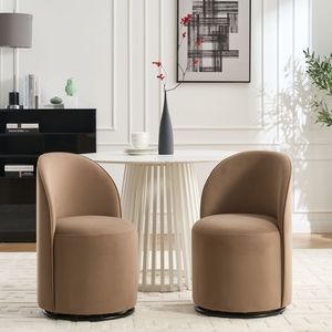 Set di 1 Sedia da Pranzo in Velluto Stile Mid-Century Moderno, Girevole a 360 Gradi, Imbottita e Confortevole per Cucina e Sala da Pranzo - Product Image 4