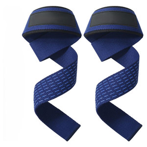 Custom Logo Heavy Duty Gym Training Wrist <b>Straps</b> Durable Cotton Leather Weightlifting Support Powerlifting Fitness Grip Bands - Product Image 1