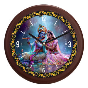 Horloge murale promotionnelle en plastique Liviya modèle 225 Radha Krishna imprimée, personnalisable pour Noël et la fête des mères - Product Image 4