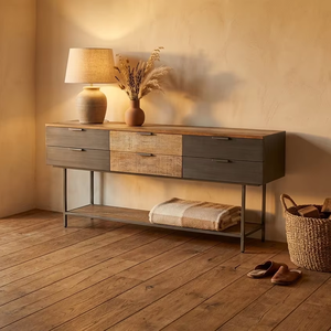 Console en bois Dexter Signature, table d'appoint mince en teck massif avec un design épuré pour un style d'intérieur contemporain - Product Image 3