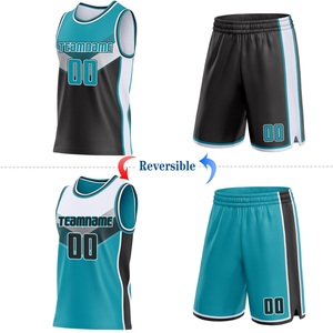 Tenue d'équipe de basketball haute performance réversible en tissu mesh respirant, uniforme sportif personnalisé, marque privée OEM - Product Image 4