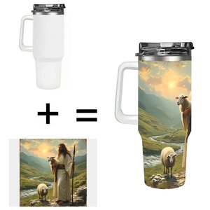 Stainless Steel Tumbler 40oz <b>Large</b> Capacity Insulated Travel <b>Mug</b> With Handle For Outdoor Use - Product Image 1