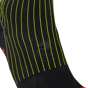 Striped Crew <b>Socks</b> Black with <b>Neon</b> Green Stripes Quick Dry Knitted for Running & Tennis Youth & Adults Winter - Product Image 6