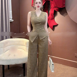 Ensemble d'été décontracté deux pièces long en coton pour femme, écologique, lavable, confortable, emballage personnalisé, Vietnam - Product Image 2