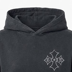 Sudadera con Capucha Extra Grande para Mujer, con Logotipo Personalizado al por Mayor, de Algodón Negro, Tejida, con Logotipo Bordado en la Parte Delantera y Bolsillos, para Otoño - Product Image 5