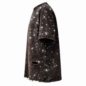 เสื้อยืดคอตตอน 100% 400gsm ซักกรด ยี่ห้อ Zhus International เสื้อยืดผู้ชายคุณภาพสูง สไตล์สตรีทแวร์ ดีไซน์วินเทจขาดๆ - Product Image 5