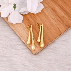 Trendy Gold-plated Brass Stud Earrings For Daily Wear Customized Jewelry High-quality Brass Earrings Bulk Order - Product Image 2