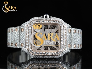 Reloj de Pulsera de Diamantes Naturales con Esfera Rosa y Detalles en Diamantes, Excelente Calidad, con Fecha, Disponible a un Precio Accesible - Product Image 4