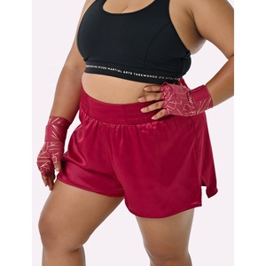 กางเกงมวยไทยและมวย MMA คุณภาพสูง OEM ODM รับทำโลโก้ ด้านหน้าใส่สบาย ระบายอากาศได้ดี น้ำหนักเบา สำหรับผู้หญิง ผลิตจากโพลีเอสเตอร์ 100% - Product Image 1