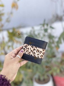 Cartera de Cuero Genuino con Diseño Nuevo, Cartera de Hombre con Estampado de Piel de Vaca, Tarjetero con Piel de Leopardo, Regalo en Oferta para Él - Product Image 2