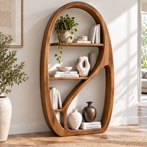 Estantería Moderna Escultural de Madera BS36 con Curvas Orgánicas y Estantes Fluidos para una Biblioteca Artística en el Hogar o una Sala de Estar Elegante - Product Image 1