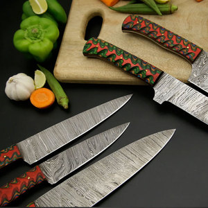 Elegant Damascus Steel Kitchen Knife Set Modern Premium Design Professional Cooking Knives Durable Construction Kitchen <b>Tool</b> Set - Product Image 4