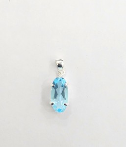 Colgante de Topacio Azul Natural al por Mayor, Plata de Ley, Joyería de Piedras Preciosas Hecha a Mano, Fabricante JAIPUR SILVER - Product Image 4