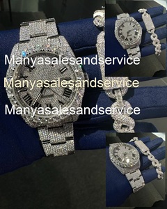 Reloj de Acero Inoxidable con Diamante Moissanite Blanco, Esfera de Cristal, Resistente al Agua 10 Bar, para Ocasiones Especiales, Uso Diario, Regalo para Él - Product Image 3