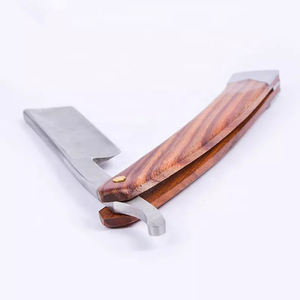 Navaja de Afeitar Profesional de Acero Inoxidable con Hoja Única, Mango de Madera, Color Personalizado, Logotipo Personalizado, OEM, Marca Privada - Product Image 2
