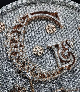 Custom Hip Hop Fine Jewelry Letter <b>Initial</b> Name Letter Customize 925 <b>Silver</b> Iced Out Vvs Moissanite Diamond Two Tone <b>Pendant</b> - Product Image 3