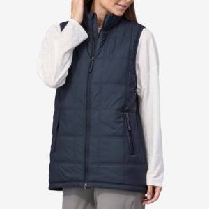Gilet polaire zippé pour femme, col montant, décontracté, automne, bleu, en polyester tricoté, respirant, coupe classique - Product Image 3