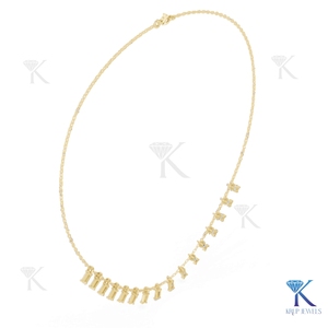 Collar con colgante de diamantes cultivados en laboratorio, estilo baguette, en oro macizo de 14K/18K, joyería fina para mujer, delicado amuleto, gargantilla, regalo nupcial - Product Image 3