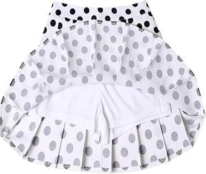 Jupe courte plissée à pois pour femme, taille normale, confortable, toutes saisons, en polyester tissé - Product Image 3