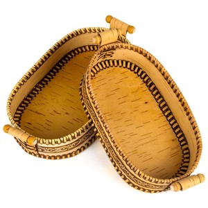 Paniers à pain bohèmes en bois de pin sculpté à la main - Artisanat de Moradabad - Product Image 1