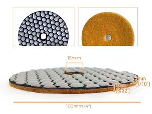 Tampons de polissage diamantés secs KA + 4 pouces pour sol en béton marbre granit quartz logo OEM personnalisé Vietnam Made - Product Image 3